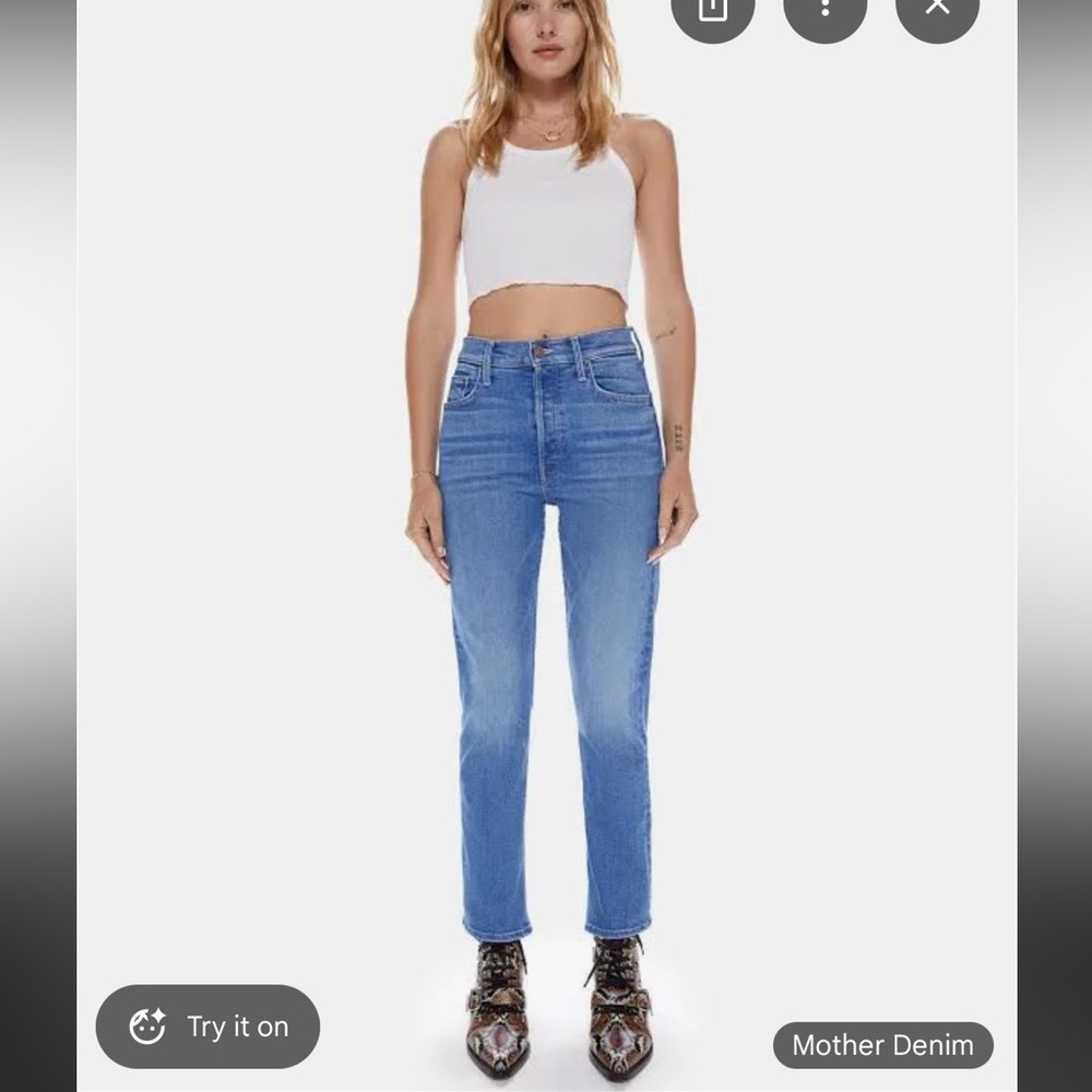 MOTHER THE TOMCAT HIGH-RISE STRAIGHT-LEG JEANS in Layover